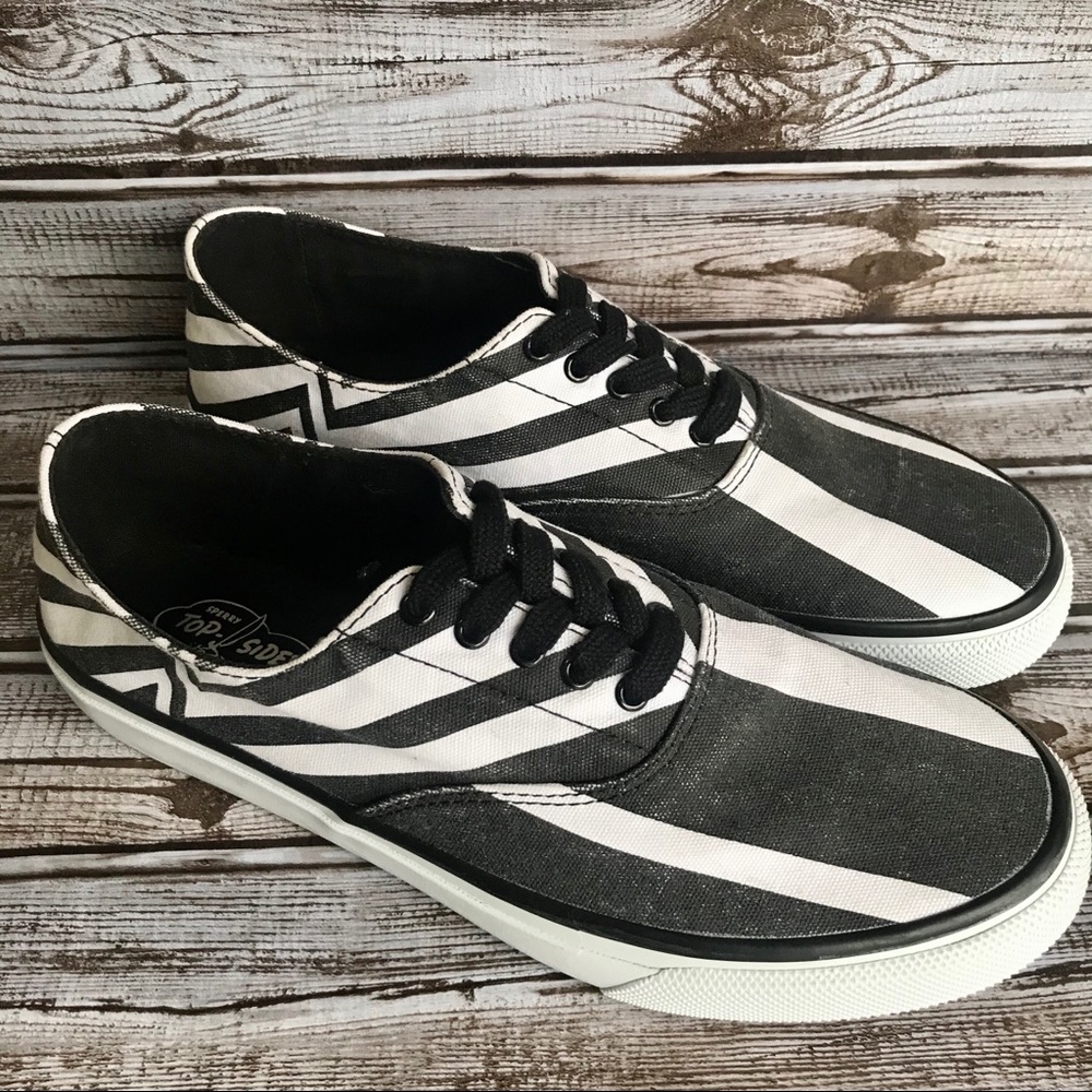 SPERRY Top Sider Striped Black & White Lace Up